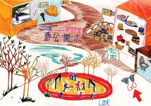 小朋友所畫的鄧公五感的圖